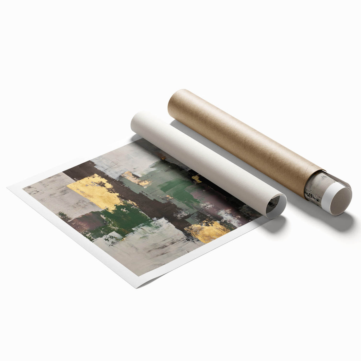 Earthen Harmony Abstracts - Contemporary Canvas Art with Gold Accents