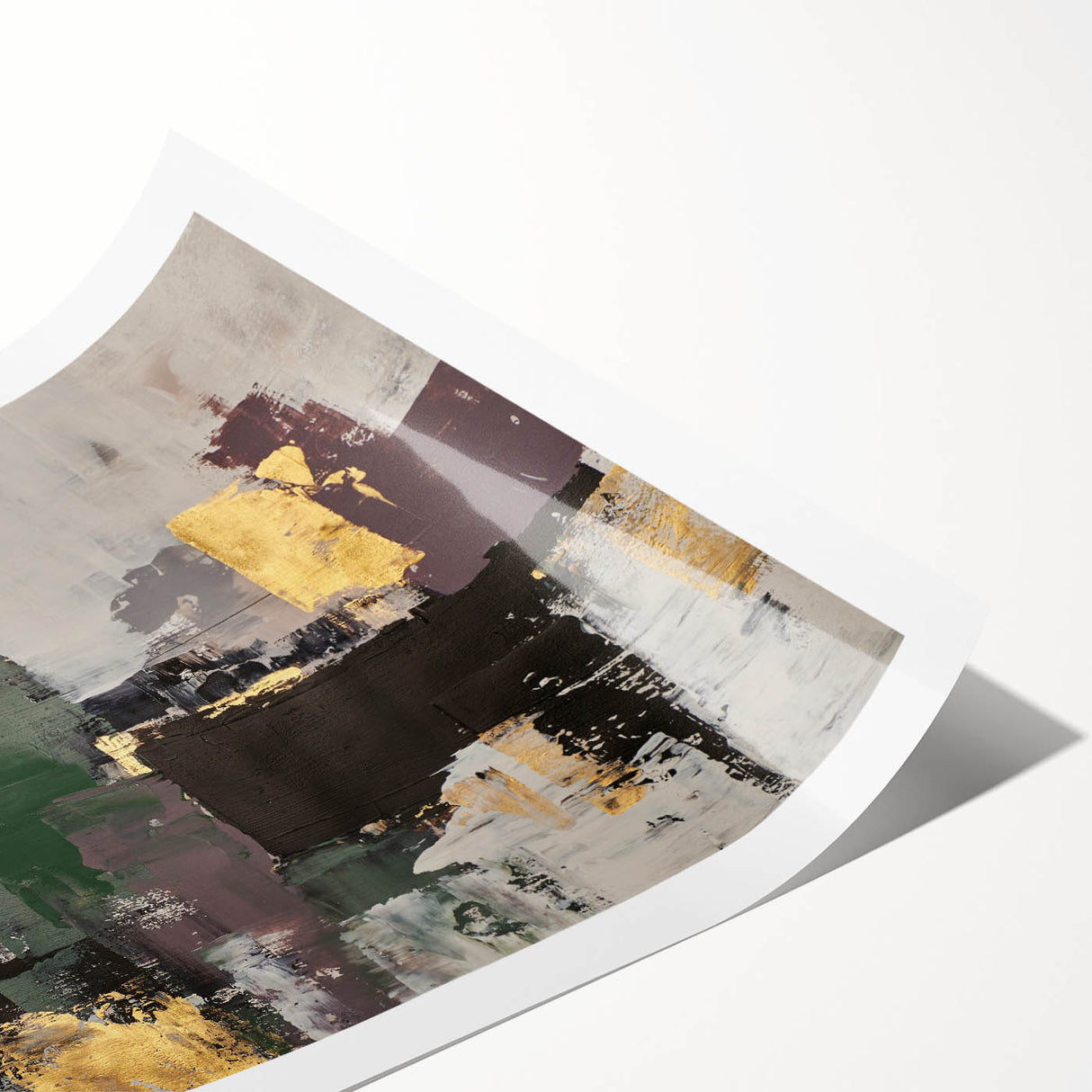 Earthen Harmony Abstracts - Contemporary Canvas Art with Gold Accents