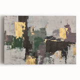 Earthen Harmony Abstracts - Contemporary Canvas Art with Gold Accents