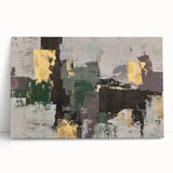 Earthen Harmony Abstracts - Contemporary Canvas Art with Gold Accents
