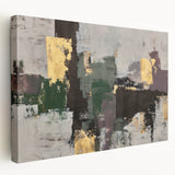 Earthen Harmony Abstracts - Contemporary Canvas Art with Gold Accents
