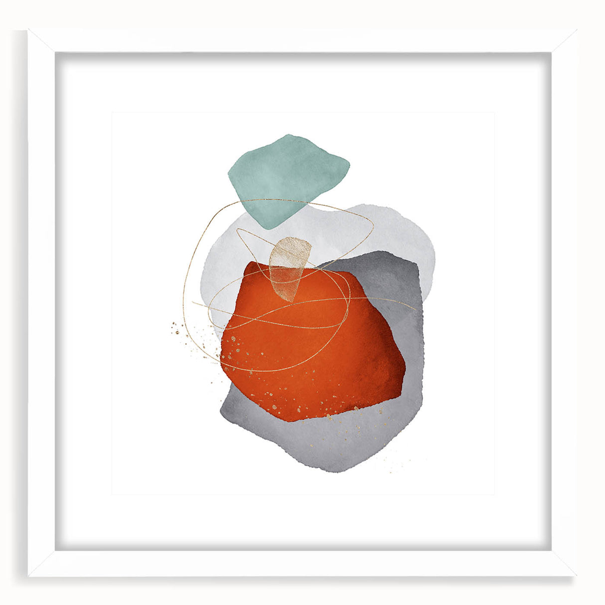 Abstract geometric framed art – bold minimalist wall decor print