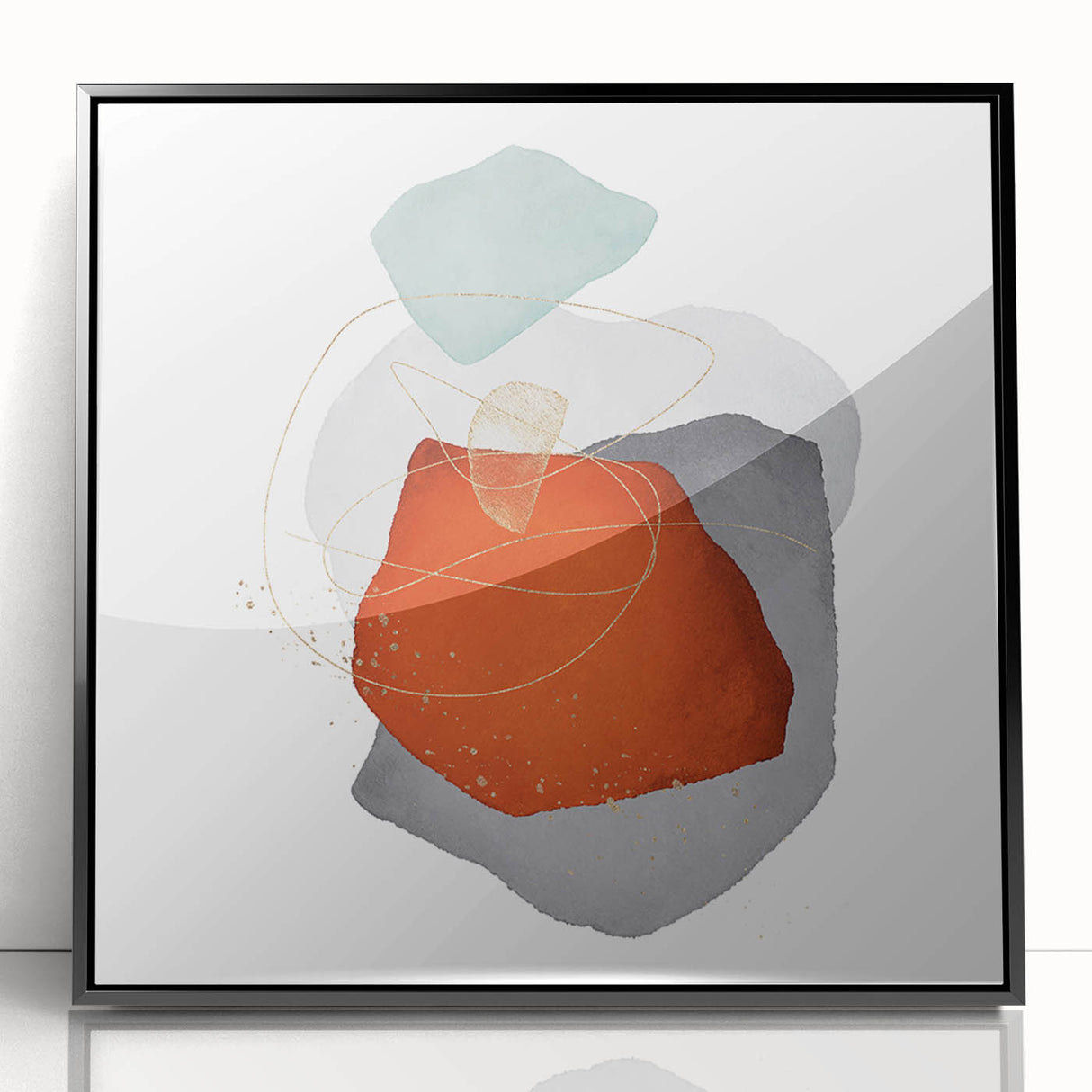 Abstract geometric framed art – bold minimalist wall decor print