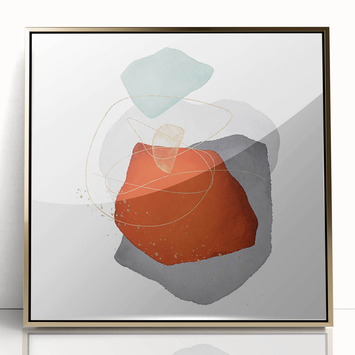 Abstract geometric framed art – bold minimalist wall decor print