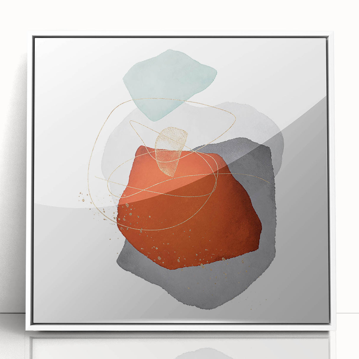 Abstract geometric framed art – bold minimalist wall decor print