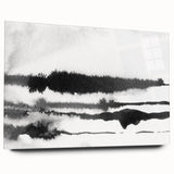 Black and White Minimalist Landscapes – Inked Forest Horizon View
