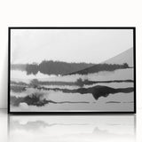 Black and White Minimalist Landscapes – Inked Forest Horizon View