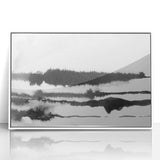 Black and White Minimalist Landscapes – Inked Forest Horizon View