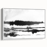 Black and White Minimalist Landscapes – Inked Forest Horizon View