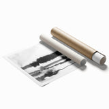 Black and White Minimalist Landscapes – Inked Forest Horizon View