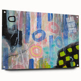 Abstract Wall Art – Playful Modern Canvas in Blue, Pink & Pastel Hues