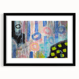 Abstract Wall Art – Playful Modern Canvas in Blue, Pink & Pastel Hues