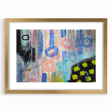 Abstract Wall Art – Playful Modern Canvas in Blue, Pink & Pastel Hues