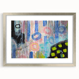Abstract Wall Art – Playful Modern Canvas in Blue, Pink & Pastel Hues