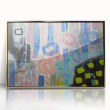 Abstract Wall Art – Playful Modern Canvas in Blue, Pink & Pastel Hues