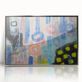 Abstract Wall Art – Playful Modern Canvas in Blue, Pink & Pastel Hues
