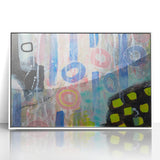 Abstract Wall Art – Playful Modern Canvas in Blue, Pink & Pastel Hues