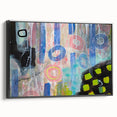 Abstract Wall Art – Playful Modern Canvas in Blue, Pink & Pastel Hues