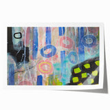 Abstract Wall Art – Playful Modern Canvas in Blue, Pink & Pastel Hues