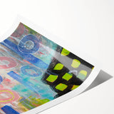 Abstract Wall Art – Playful Modern Canvas in Blue, Pink & Pastel Hues