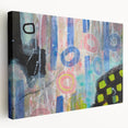 Abstract Wall Art – Playful Modern Canvas in Blue, Pink & Pastel Hues