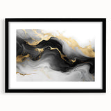 Luxury Fluid Acrylic Wall Decor – Black, Gray & Gold Canvas Art