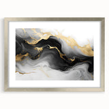 Luxury Fluid Acrylic Wall Decor – Black, Gray & Gold Canvas Art