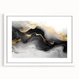 Luxury Fluid Acrylic Wall Decor – Black, Gray & Gold Canvas Art