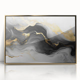 Luxury Fluid Acrylic Wall Decor – Black, Gray & Gold Canvas Art