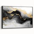 Luxury Fluid Acrylic Wall Decor – Black, Gray & Gold Canvas Art