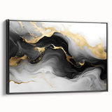 Luxury Fluid Acrylic Wall Decor – Black, Gray & Gold Canvas Art