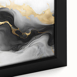 Luxury Fluid Acrylic Wall Decor – Black, Gray & Gold Canvas Art