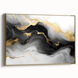 Luxury Fluid Acrylic Wall Decor – Black, Gray & Gold Canvas Art