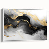 Luxury Fluid Acrylic Wall Decor – Black, Gray & Gold Canvas Art