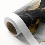 Luxury Fluid Acrylic Wall Decor – Black, Gray & Gold Canvas Art