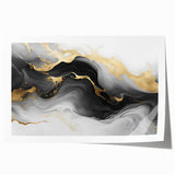 Luxury Fluid Acrylic Wall Decor – Black, Gray & Gold Canvas Art