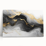 Luxury Fluid Acrylic Wall Decor – Black, Gray & Gold Canvas Art
