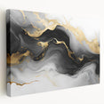 Luxury Fluid Acrylic Wall Decor – Black, Gray & Gold Canvas Art