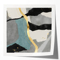 Elegant Gold Divide – Contemporary Abstract Art Piece in Teal & Gray