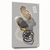 Luxury Abstract Wall Art Collection – Black, Gold & Gray Triptych