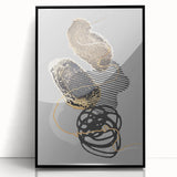 Luxury Abstract Wall Art Collection – Black, Gold & Gray Triptych