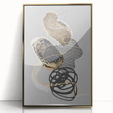 Luxury Abstract Wall Art Collection – Black, Gold & Gray Triptych