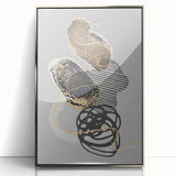 Luxury Abstract Wall Art Collection – Black, Gold & Gray Triptych