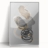 Luxury Abstract Wall Art Collection – Black, Gold & Gray Triptych