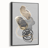 Luxury Abstract Wall Art Collection – Black, Gold & Gray Triptych