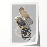 Luxury Abstract Wall Art Collection – Black, Gold & Gray Triptych