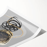 Luxury Abstract Wall Art Collection – Black, Gold & Gray Triptych