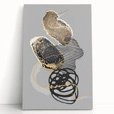 Luxury Abstract Wall Art Collection – Black, Gold & Gray Triptych