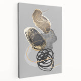 Luxury Abstract Wall Art Collection – Black, Gold & Gray Triptych