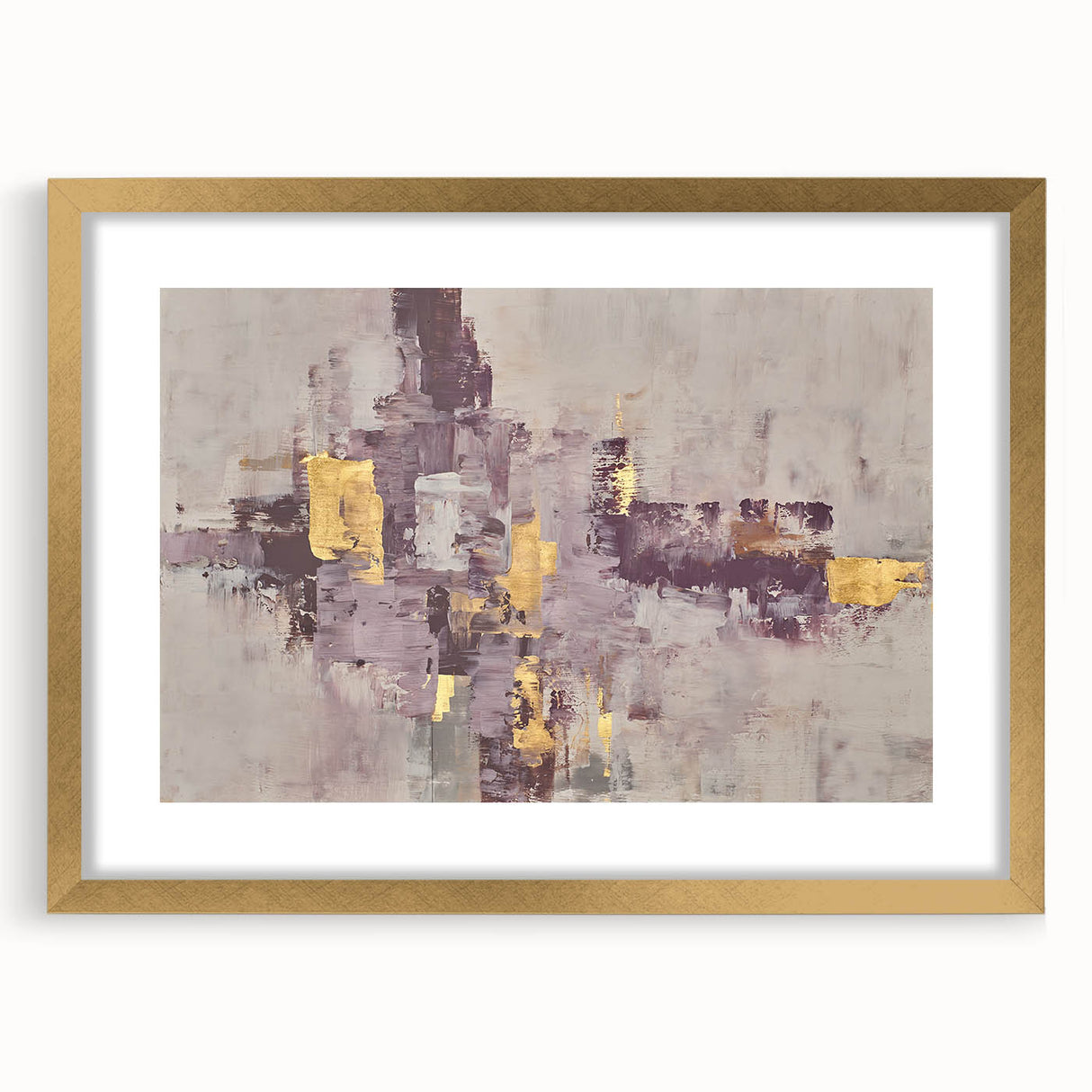 Earthen Harmony Abstracts - Neutral Abstract Prints with Gold Detail